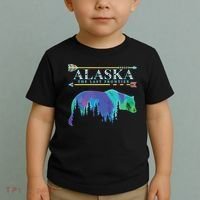 Alaska State Pride Alaska Northern Lights Alaskan Bear Toddler T-Shirt thumb 2