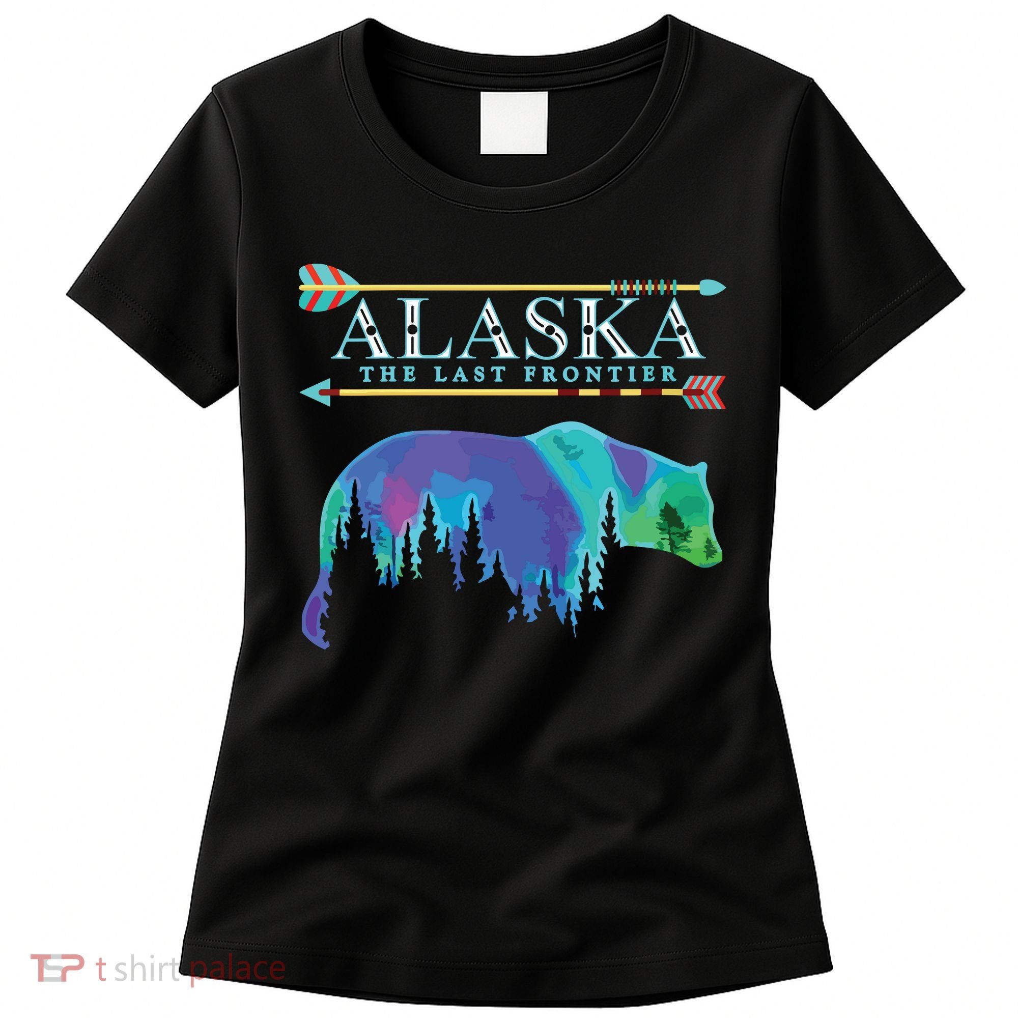 Alaska State Pride Alaska Northern Lights Alaskan Bear Women's T-Shirt