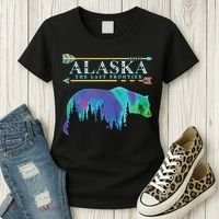 Alaska State Pride Alaska Northern Lights Alaskan Bear Women's T-Shirt thumb 3