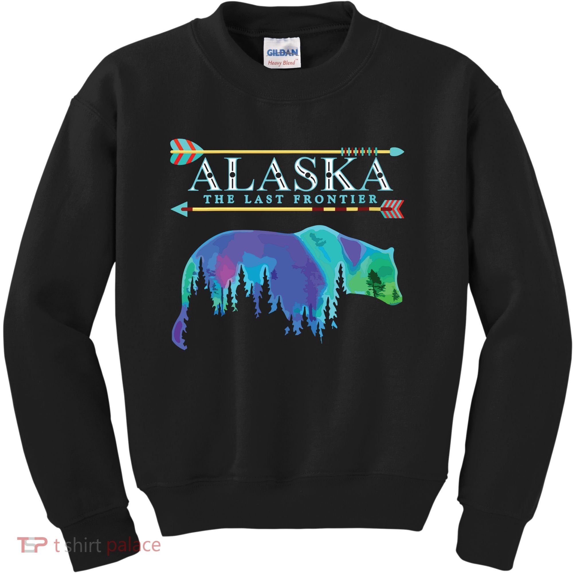 Alaska State Pride Alaska Northern Lights Alaskan Bear Kids Sweatshirt