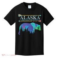 Alaska State Pride Alaska Northern Lights Alaskan Bear Kids T-Shirt thumb 0
