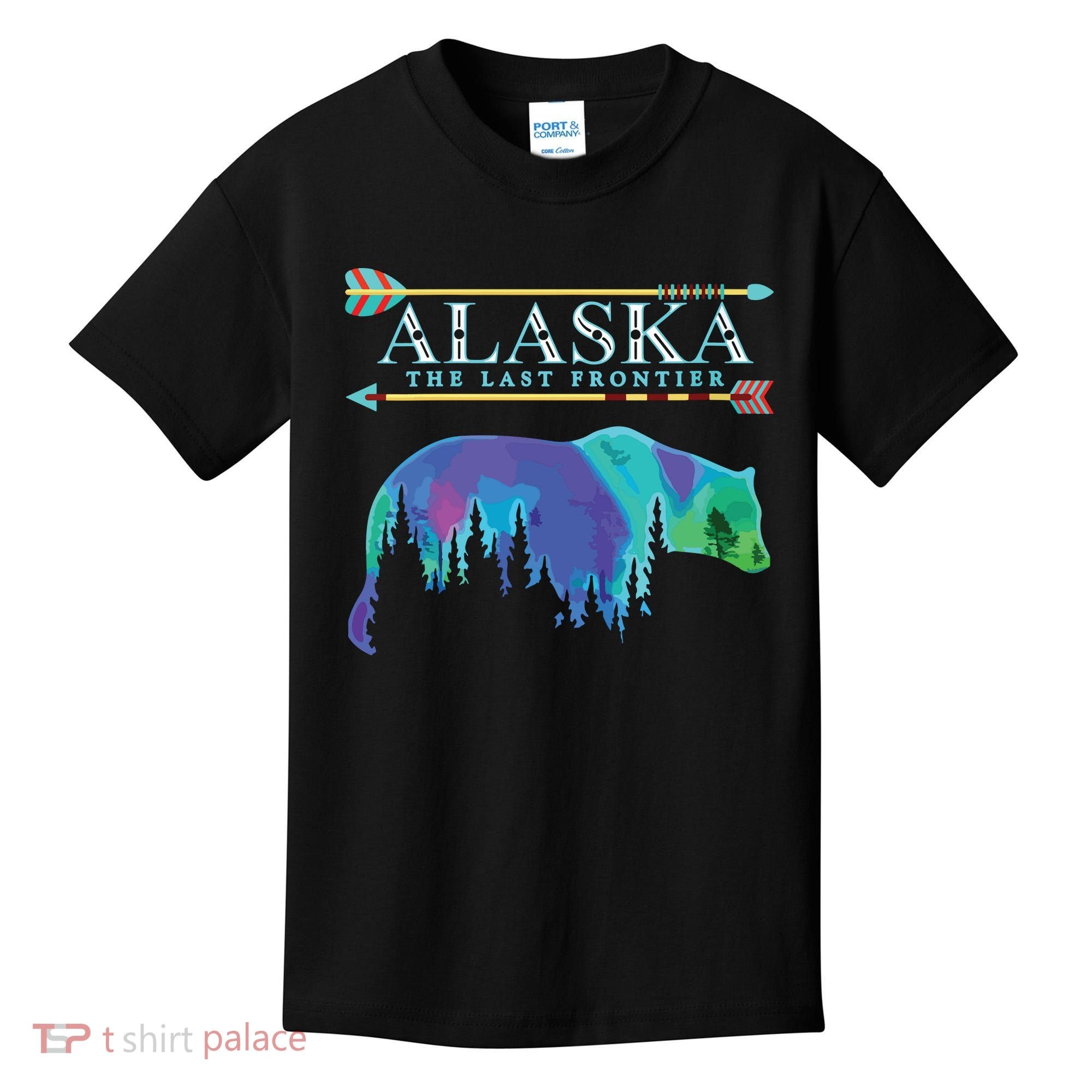 Alaska State Pride Alaska Northern Lights Alaskan Bear Kids T-Shirt