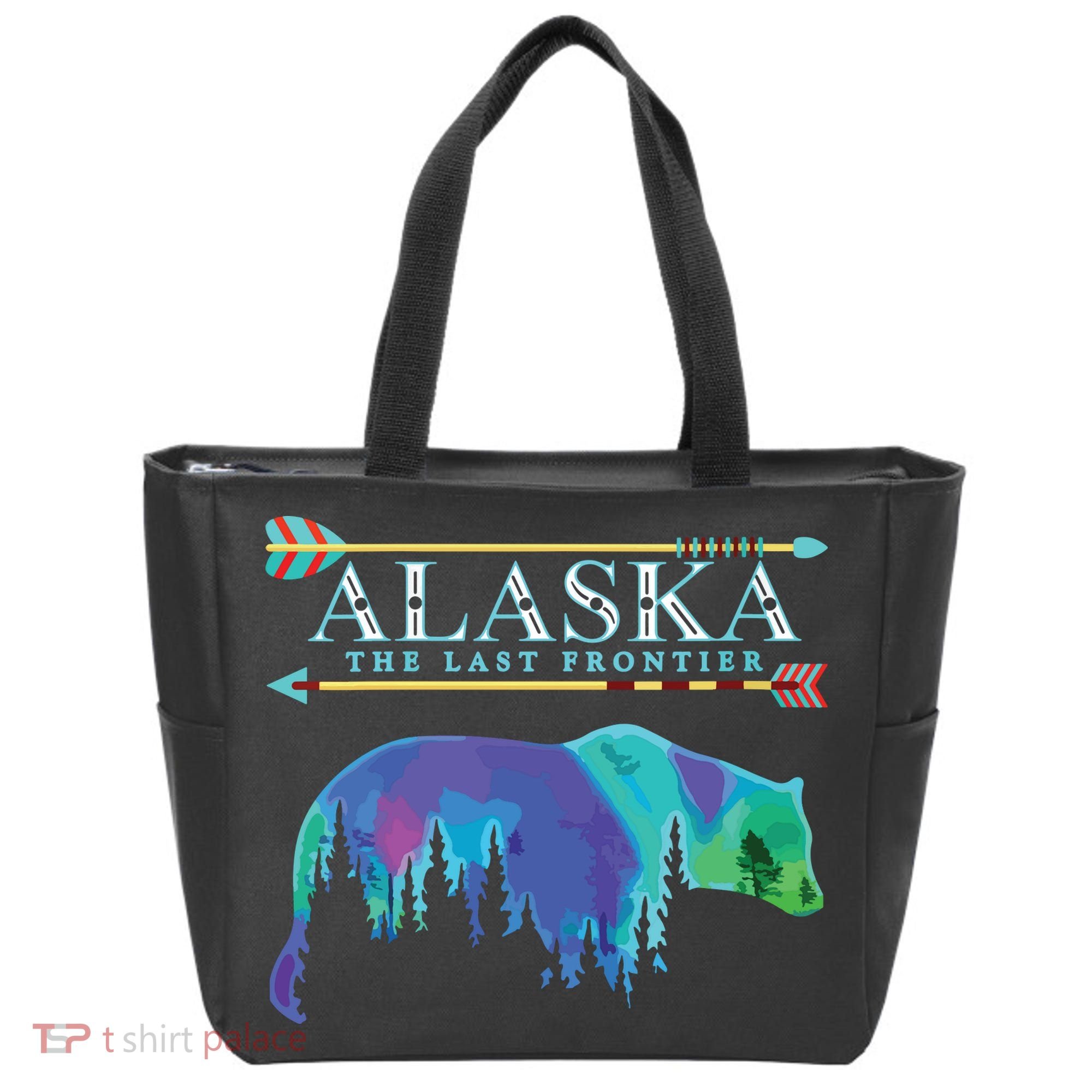 Alaska State Pride Alaska Northern Lights Alaskan Bear Tote Bag