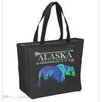 Alaska State Pride Alaska Northern Lights Alaskan Bear Tote Bag thumb 2