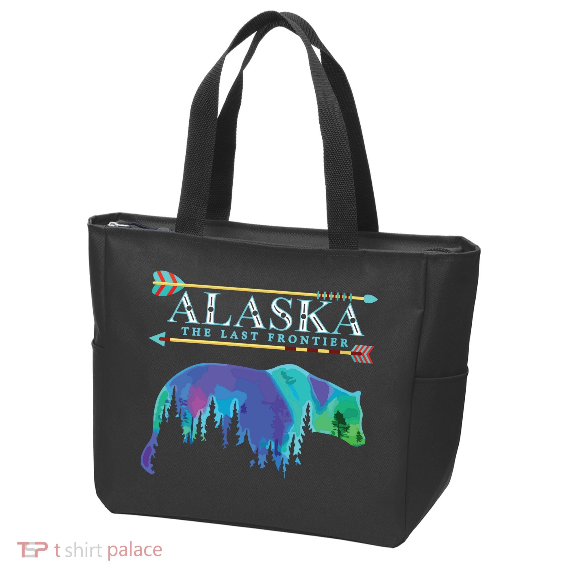 Alaska State Pride Alaska Northern Lights Alaskan Bear Tote Bag