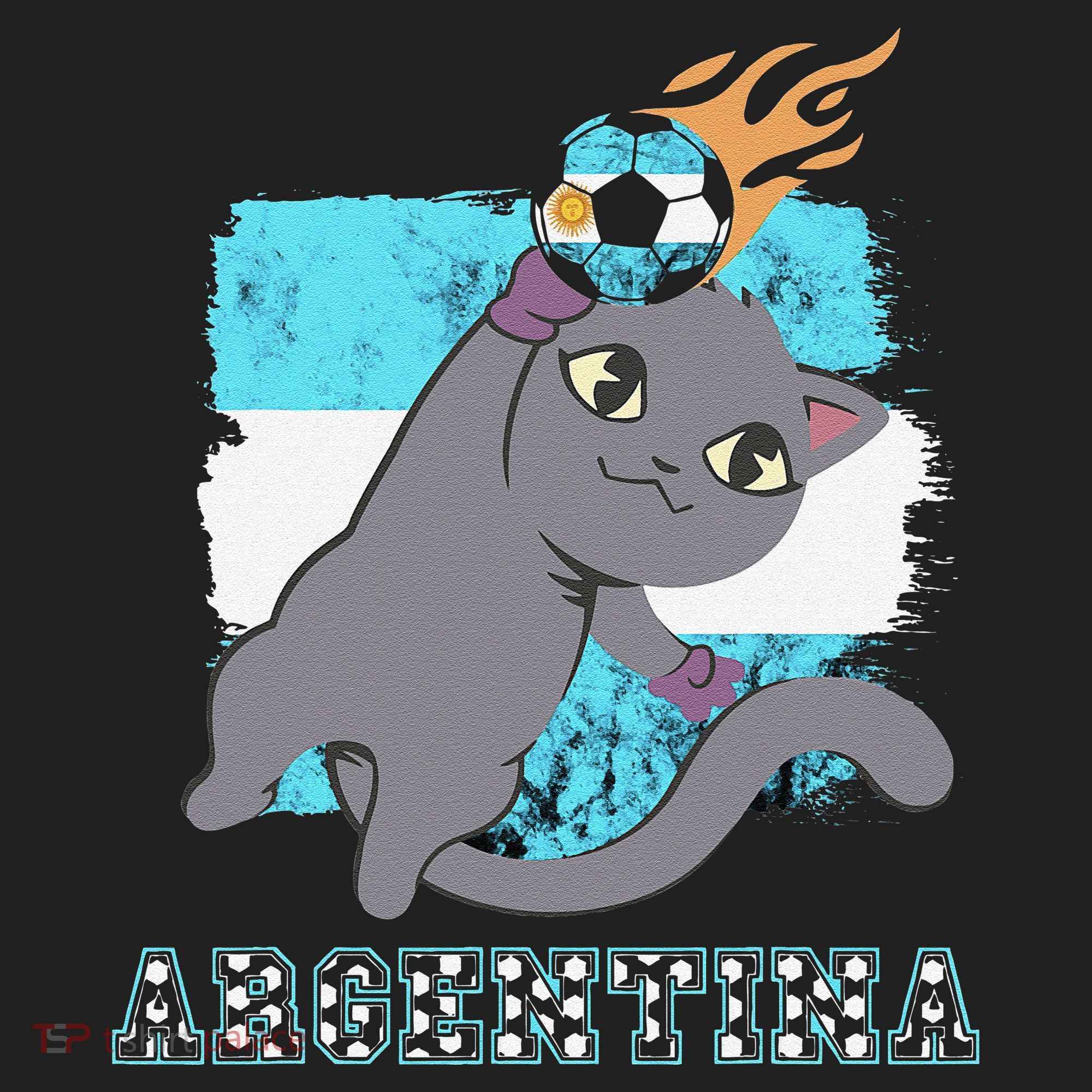 Argentina Soccer Player Cat Argentinian Flag Argentina Women's Sweatshirt