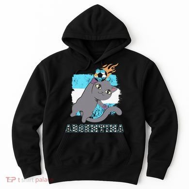 Argentina Soccer Player Cat Argentinian Flag Argentina Hoodie