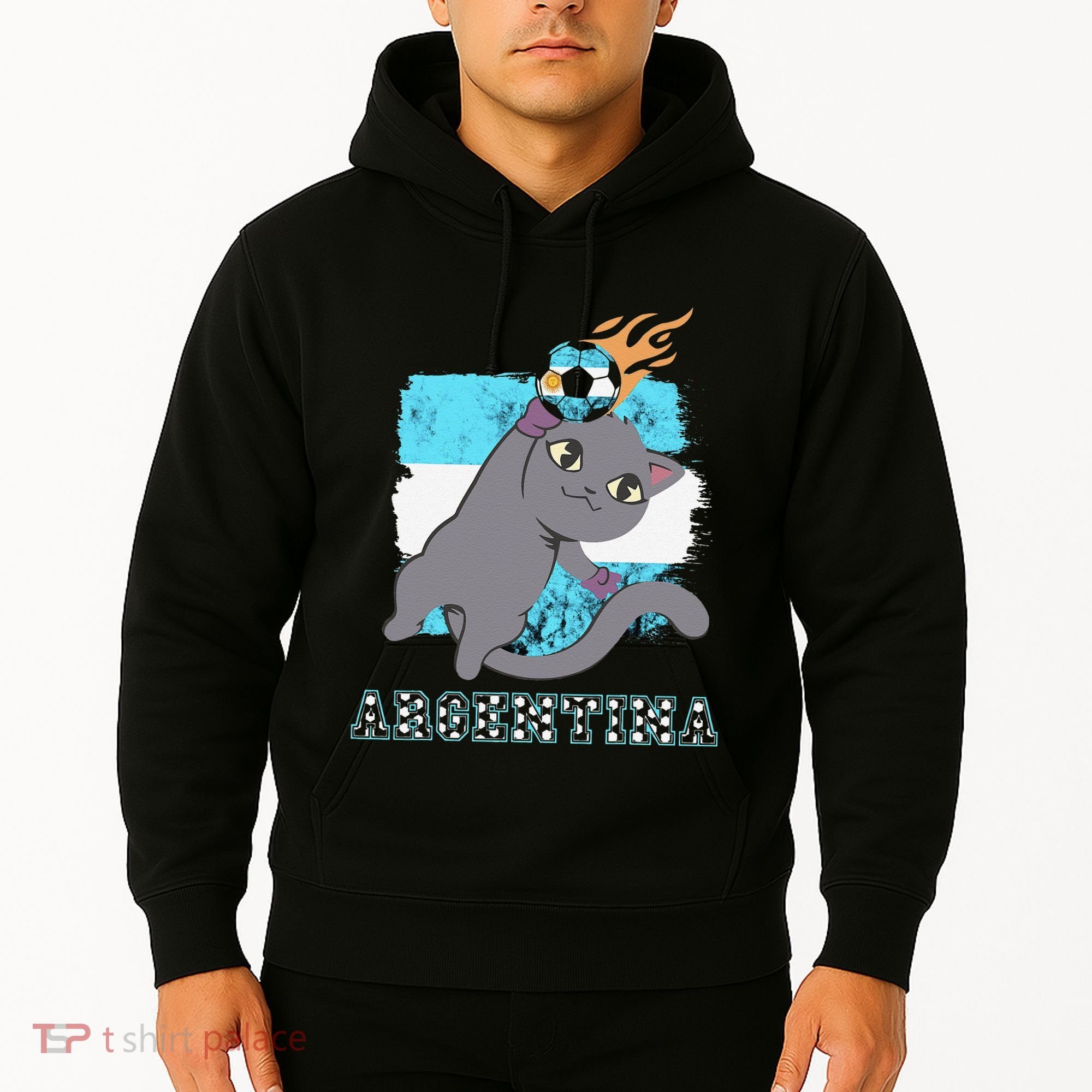 Argentina Soccer Player Cat Argentinian Flag Argentina Hoodie