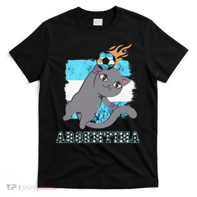 Argentina Soccer Player Cat Argentinian Flag Argentina T-Shirt
