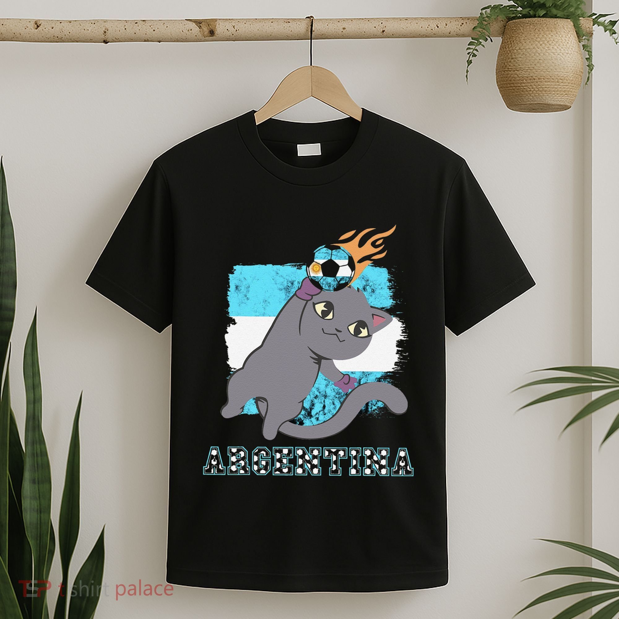 Argentina Soccer Player Cat Argentinian Flag Argentina T-Shirt