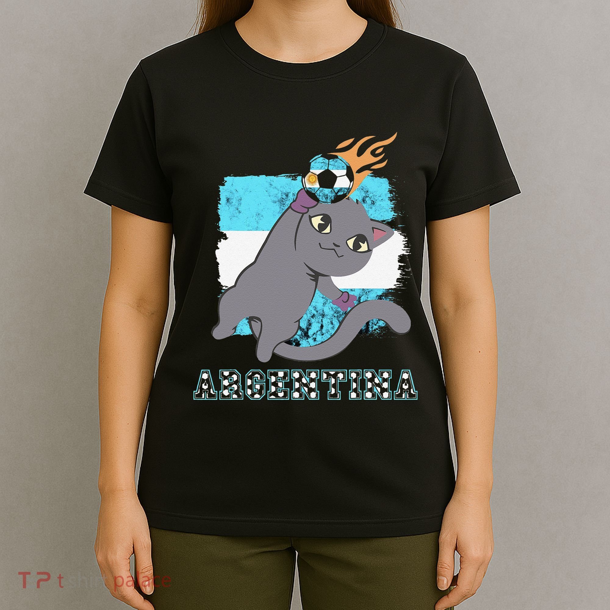 Argentina Soccer Player Cat Argentinian Flag Argentina T-Shirt