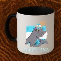 Argentina Soccer Player Cat Argentinian Flag Argentina Coffee Mug thumb 2