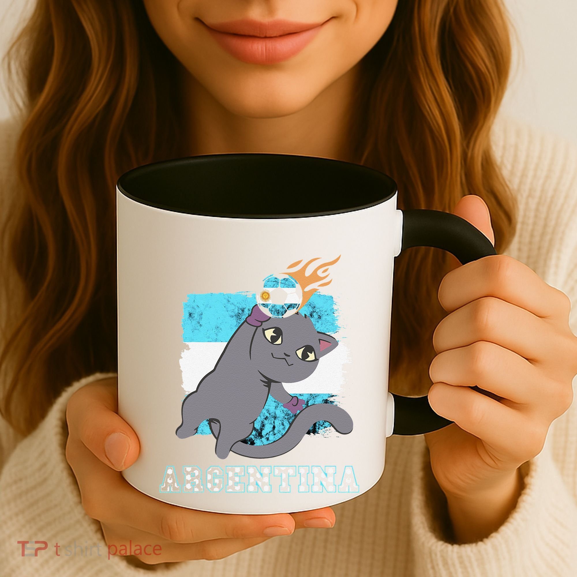 Argentina Soccer Player Cat Argentinian Flag Argentina Coffee Mug