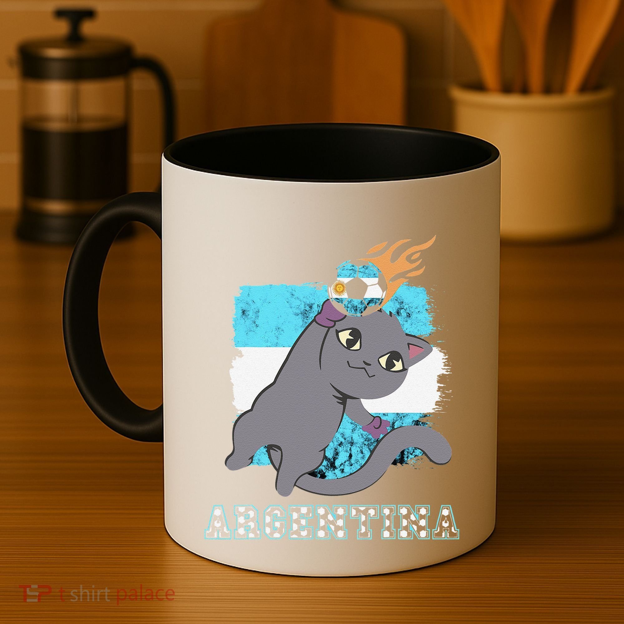 Argentina Soccer Player Cat Argentinian Flag Argentina Coffee Mug