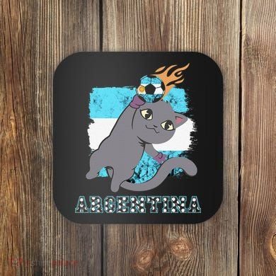 Argentina Soccer Player Cat Argentinian Flag Argentina Coaster
