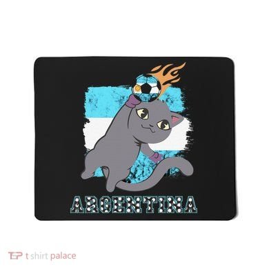 Argentina Soccer Player Cat Argentinian Flag Argentina Mousepad