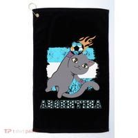 Argentina Soccer Player Cat Argentinian Flag Argentina Golf Towel thumb 0