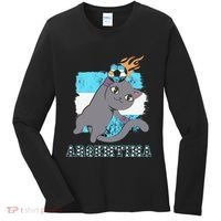 Argentina Soccer Player Cat Argentinian Flag Argentina Women's Long Sleeve Shirt thumb 0