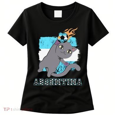 Argentina Soccer Player Cat Argentinian Flag Argentina Women's T-Shirt