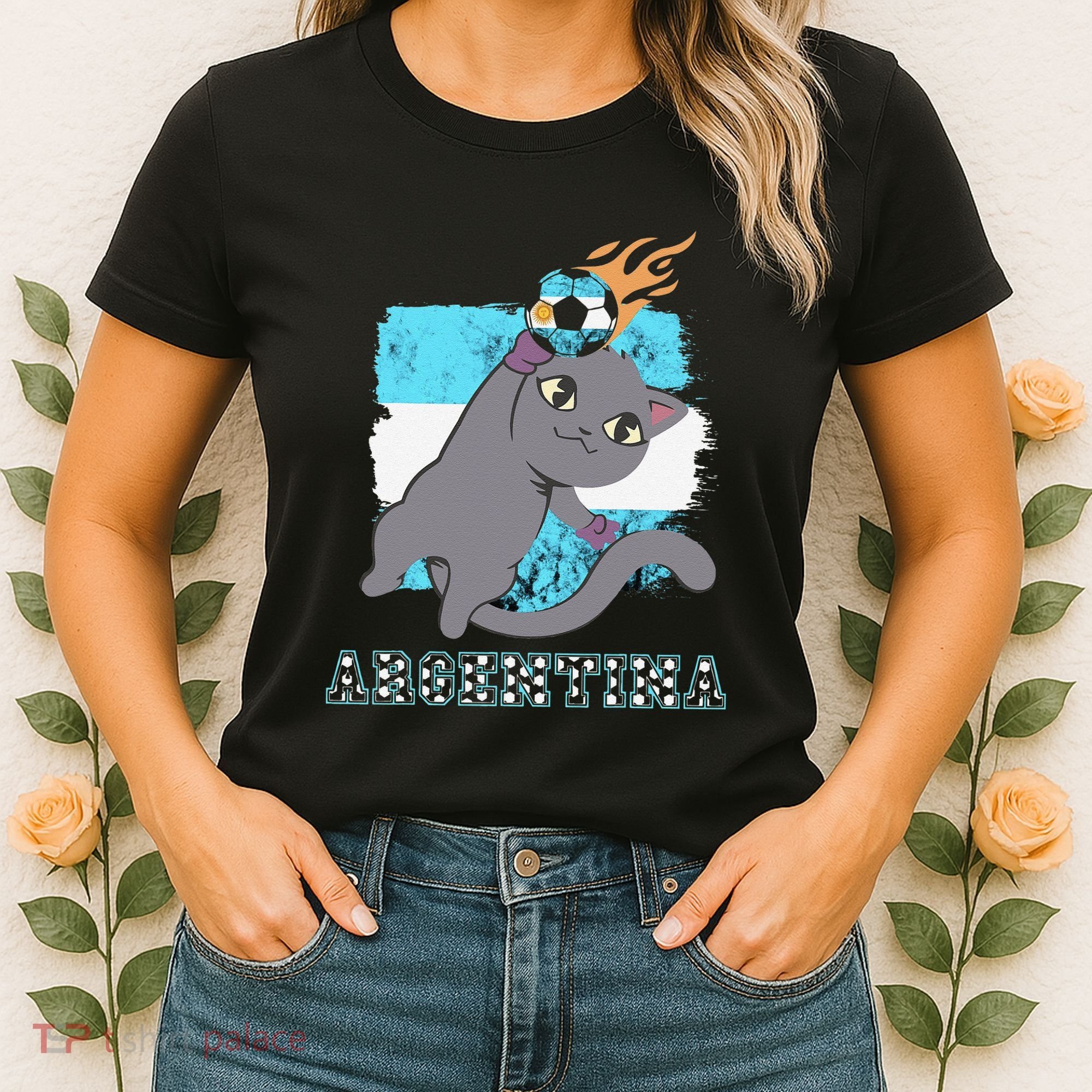 Argentina Soccer Player Cat Argentinian Flag Argentina Women's T-Shirt