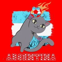 Argentina Soccer Player Cat Argentinian Flag Argentina Santa Hat thumb 1