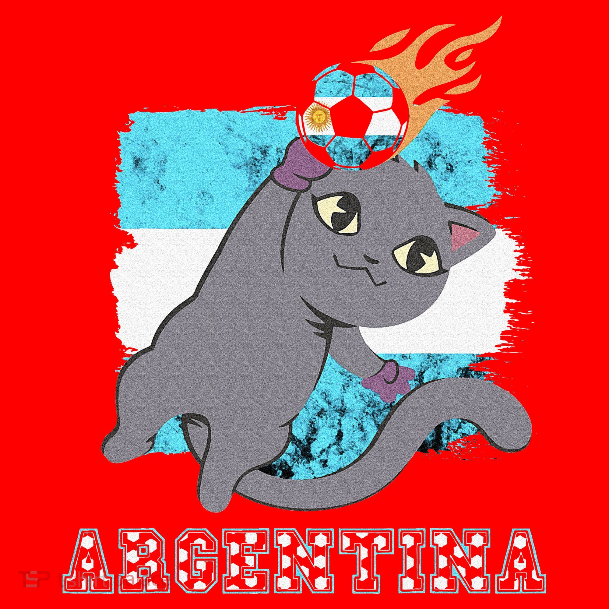 Argentina Soccer Player Cat Argentinian Flag Argentina Santa Hat