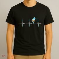 Argentina Soccer Player Ball Heartbeat EKG Pulse Argentina T-Shirt thumb 3