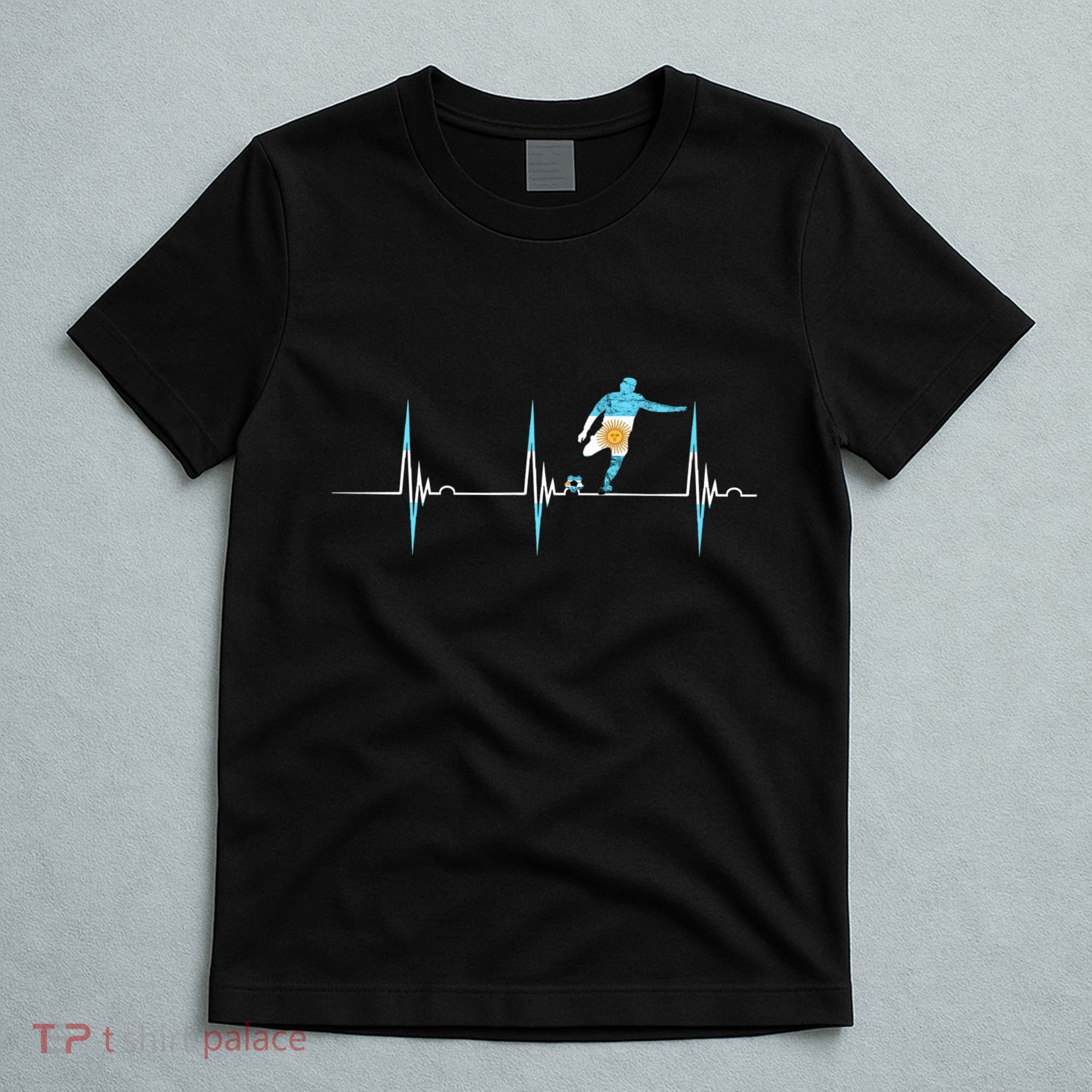 Argentina Soccer Player Ball Heartbeat EKG Pulse Argentina T-Shirt