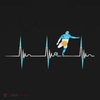 Argentina Soccer Player Ball Heartbeat EKG Pulse Argentina T-Shirt thumb 7