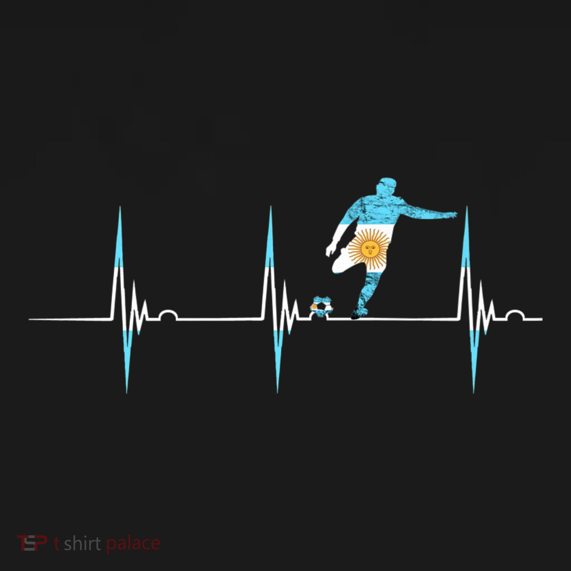 Argentina Soccer Player Ball Heartbeat EKG Pulse Argentina Women's Hoodie