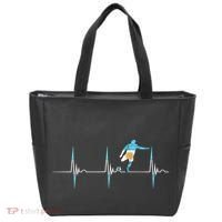 Argentina Soccer Player Ball Heartbeat EKG Pulse Argentina Tote Bag thumb 0