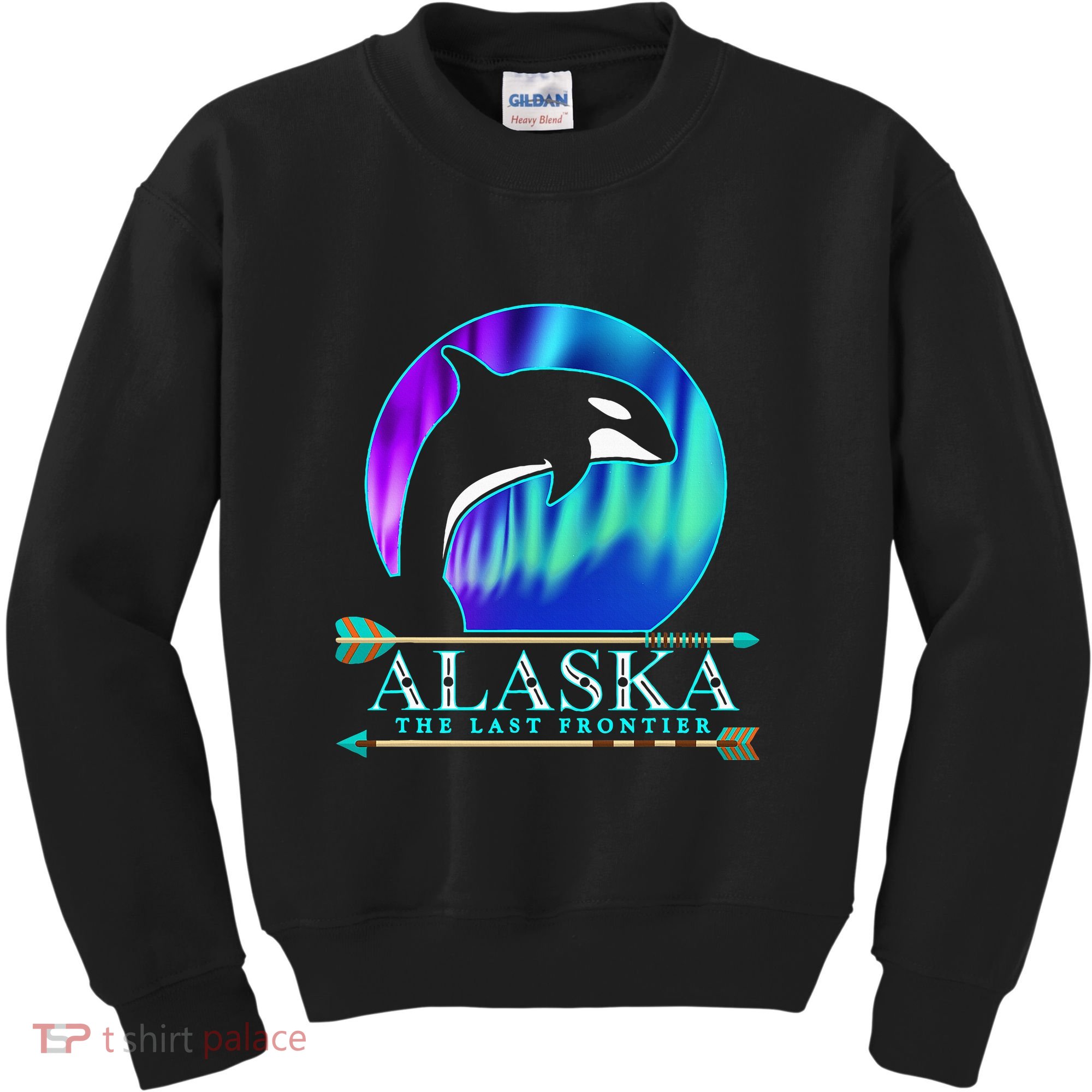 Alaska State Pride Alaska Northern Lights Alaskan Orca Whale Kids Sweatshirt