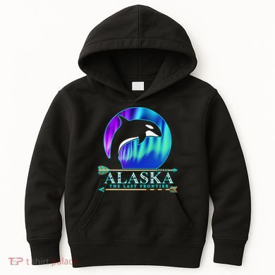 Alaska State Pride Alaska Northern Lights Alaskan Orca Whale Kids Hoodie