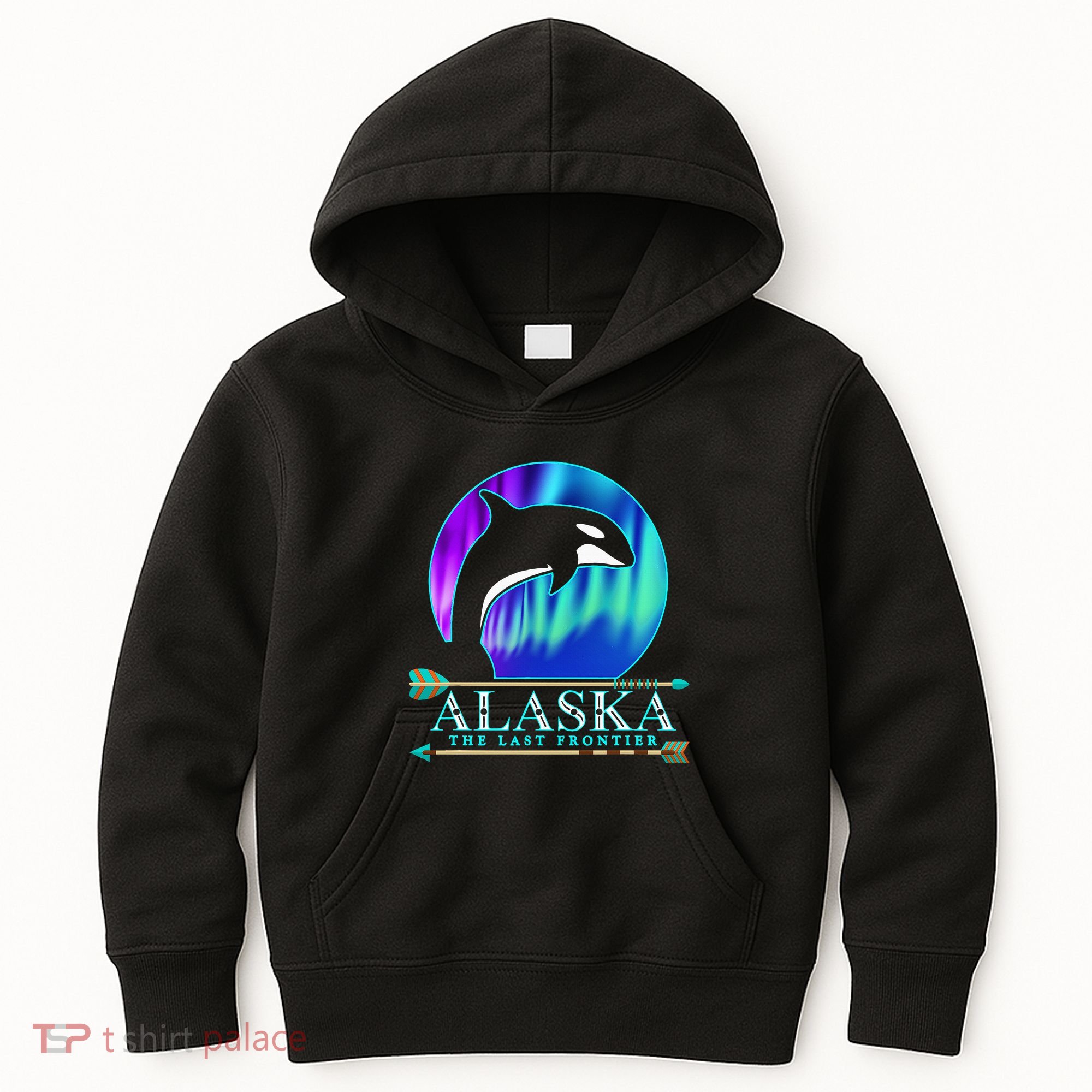 Alaska State Pride Alaska Northern Lights Alaskan Orca Whale Kids Hoodie