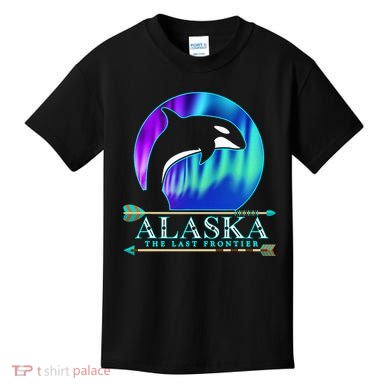 Alaska State Pride Alaska Northern Lights Alaskan Orca Whale Kids T-Shirt