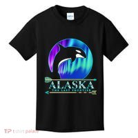Alaska State Pride Alaska Northern Lights Alaskan Orca Whale Kids T-Shirt thumb 0