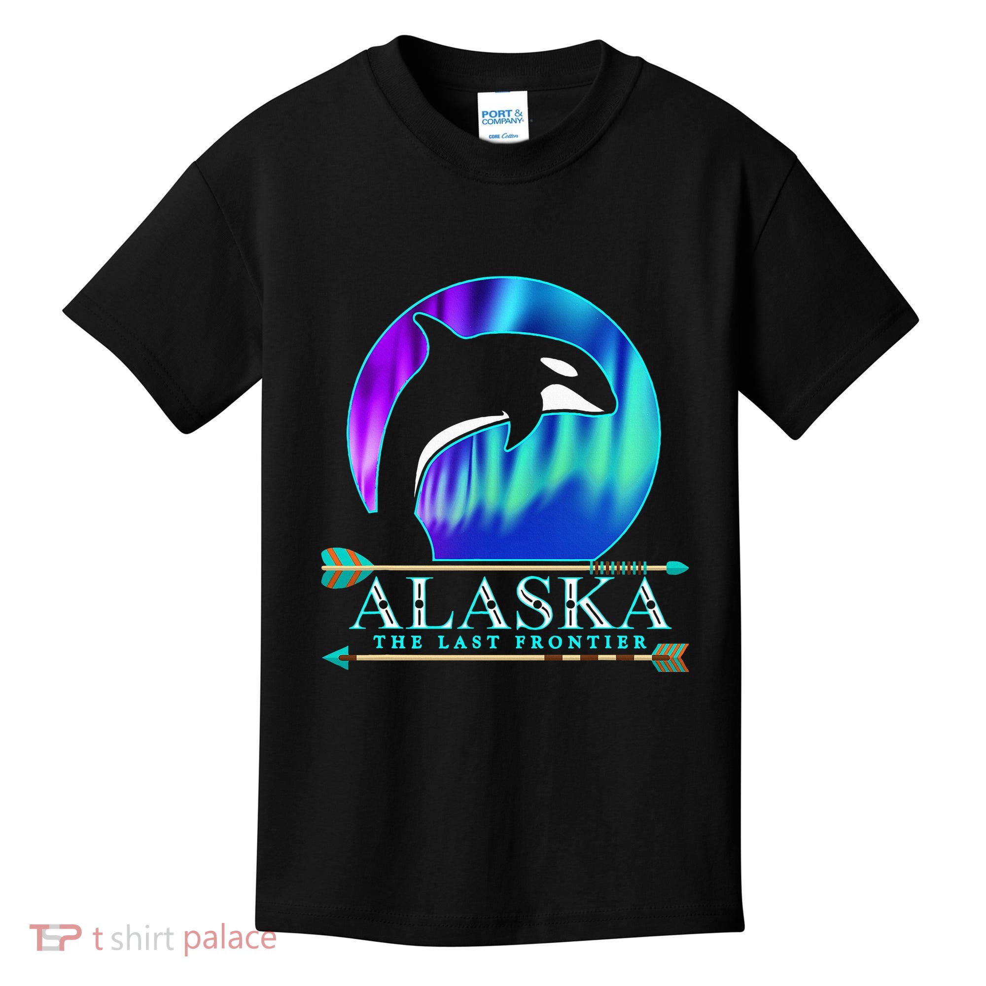Alaska State Pride Alaska Northern Lights Alaskan Orca Whale Kids T-Shirt