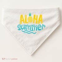 Aloha Summer Pineapple Tropical USA-Made Doggie Bandana thumb 0