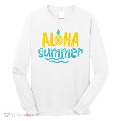 Aloha Summer Pineapple Tropical Long Sleeve Shirt