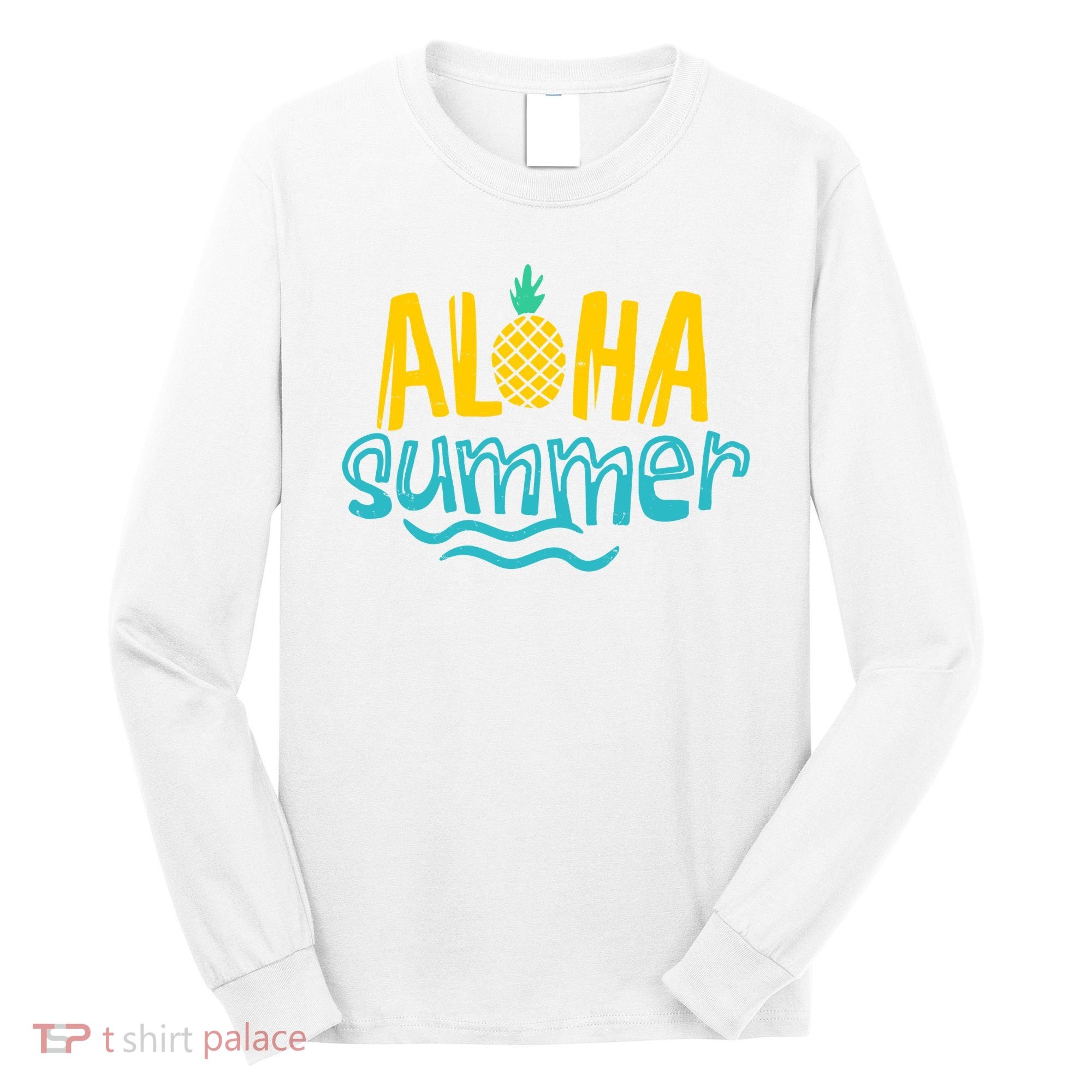 Aloha Summer Pineapple Tropical Long Sleeve Shirt