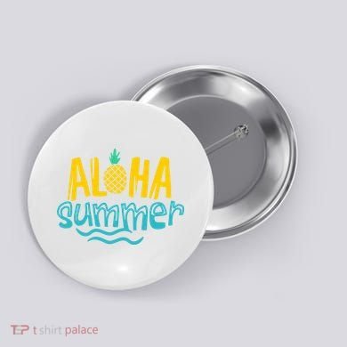 Aloha Summer Pineapple Tropical Button