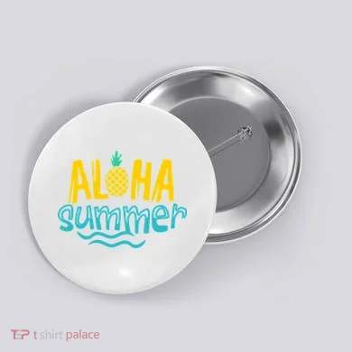 Aloha Summer Pineapple Tropical Button