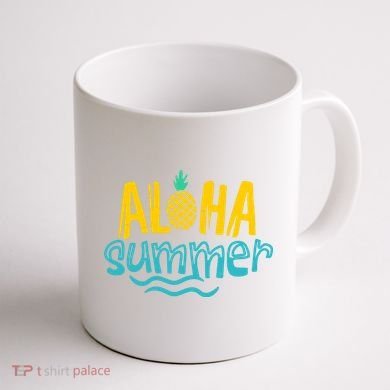Aloha Summer Pineapple Tropical Coffee Mug back