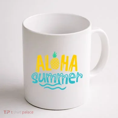 Aloha Summer Pineapple Tropical Coffee Mug back