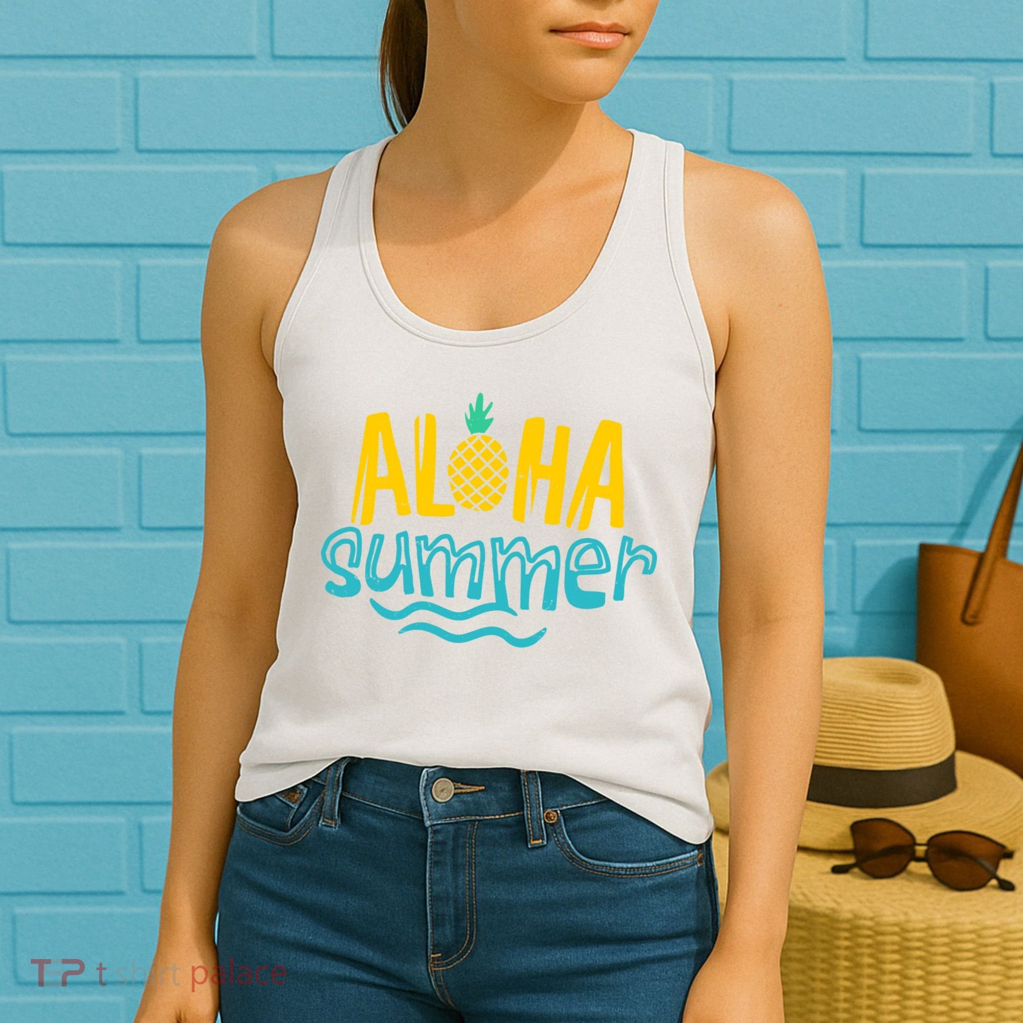 Aloha Summer Pineapple Tropical Women's Tank Top