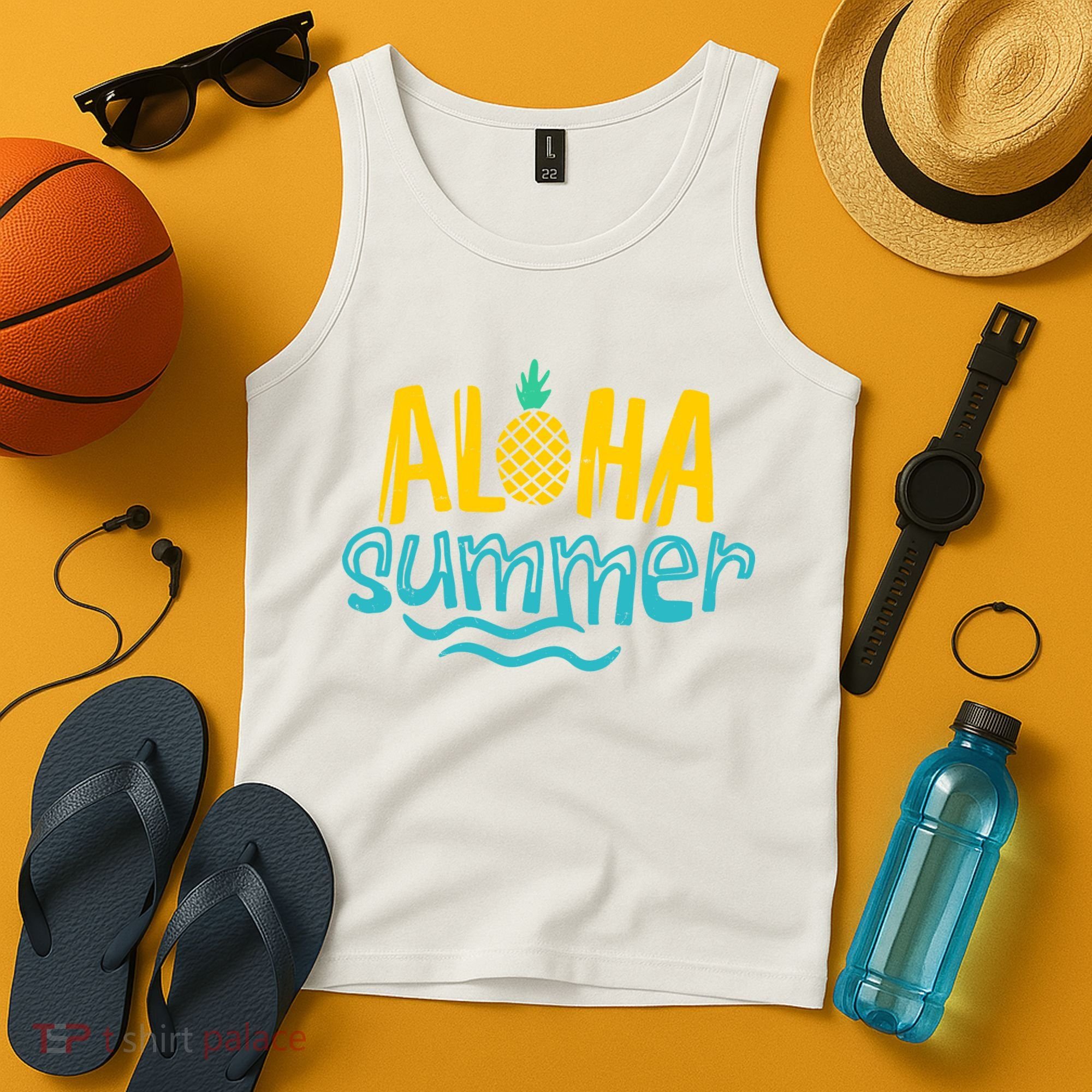 Aloha Summer Pineapple Tropical Tank Top