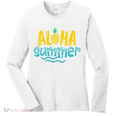 Aloha Summer Pineapple Tropical Women's Long Sleeve Shirt