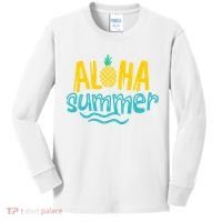 Aloha Summer Pineapple Tropical Kids Long Sleeve Shirt thumb 0