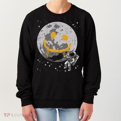 Astronaut Spray Paint Moon Smile Face Space Women's Sweatshirt