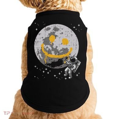 Astronaut Spray Paint Moon Smile Face Space Doggie Tank